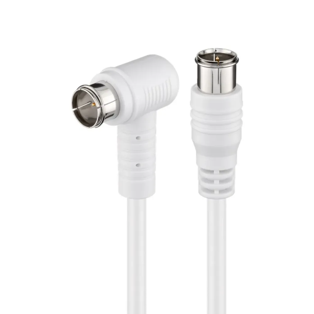 Kjell Kabler Til Tv|F-kabel Hvit vinklett 2,5 m