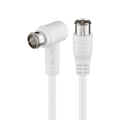 Kjell Kabler Til Tv|F-kabel Hvit vinklett 2,5 m