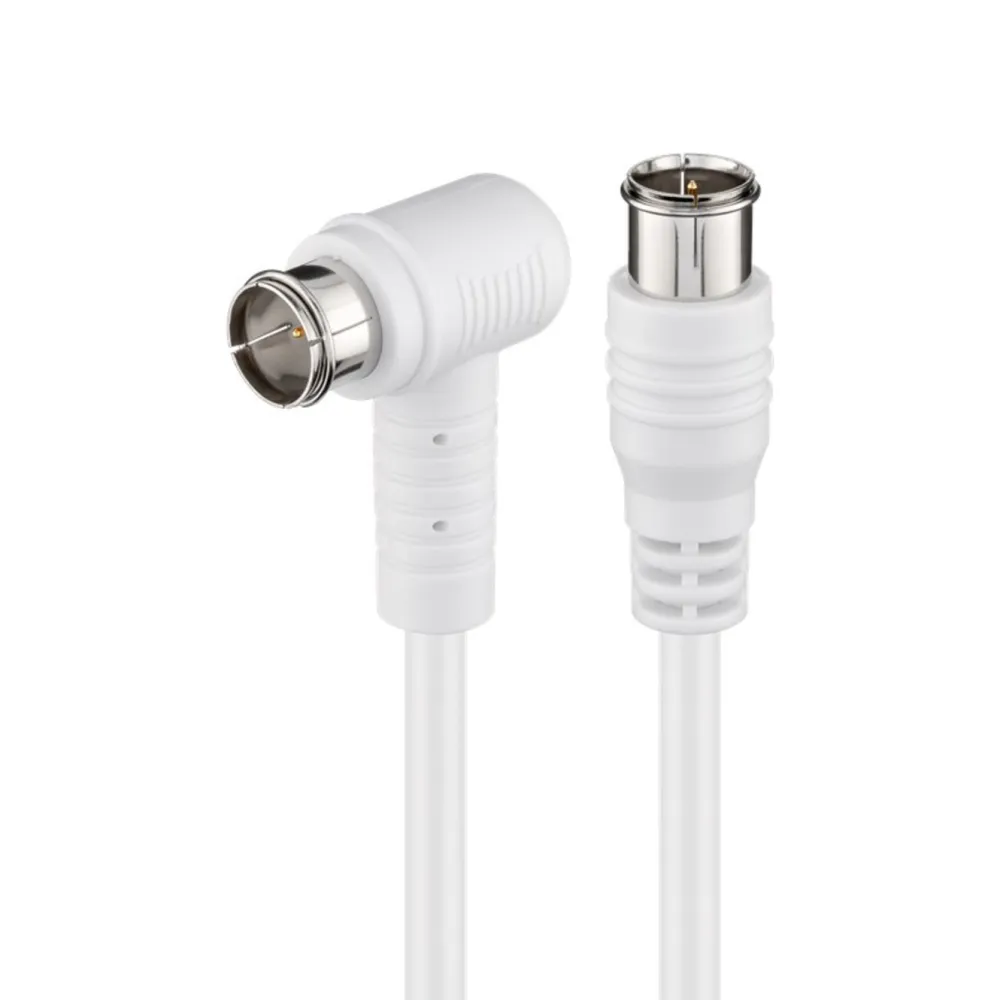 Kjell Kabler Til Tv|F-kabel Hvit vinklett 2,5 m