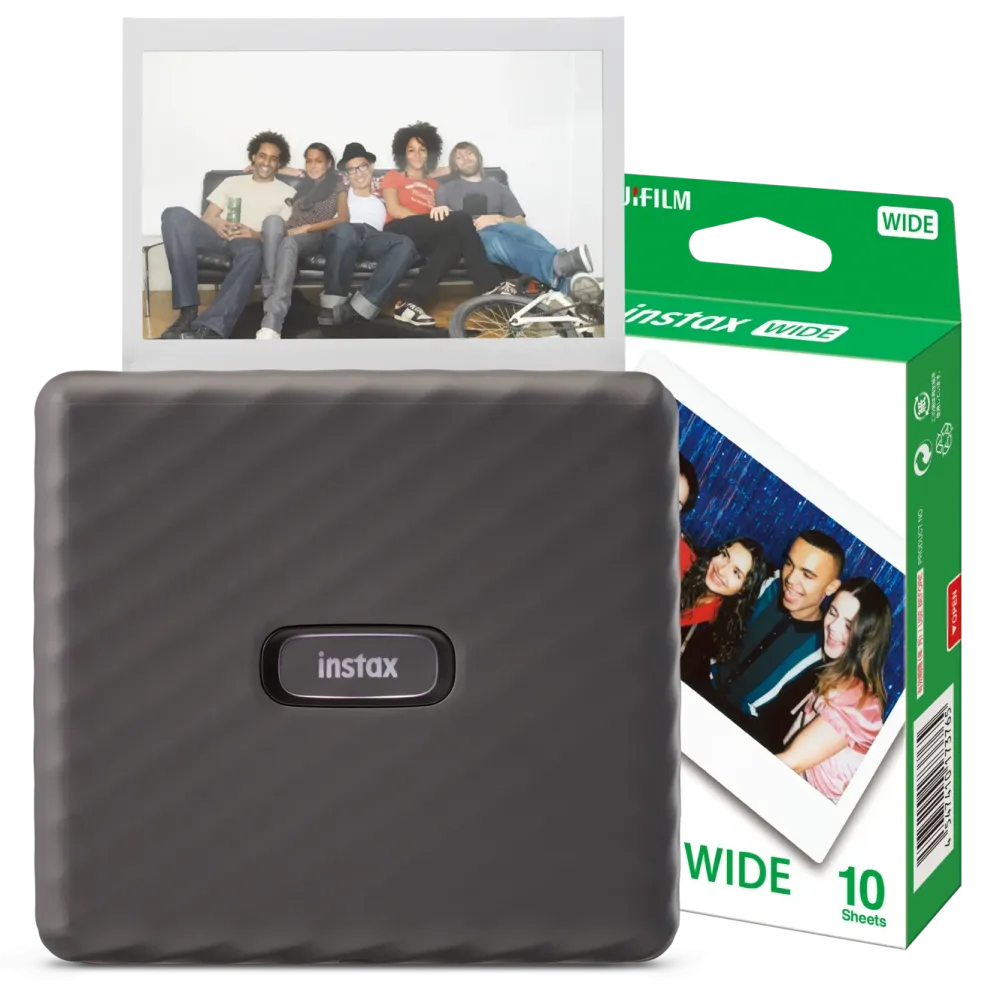 Fujifilm Skrivere Og Tilbehør|instax Link WIDE grå inkludert 10-pk. film