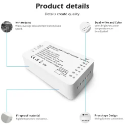 Gledopto Kontroller|RGB+CCT Wifi-kontroller for LED-list