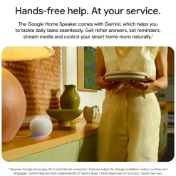 Google Høyttaler|Stemmeassistenter|Home Speaker smart høyttaler med Gemini