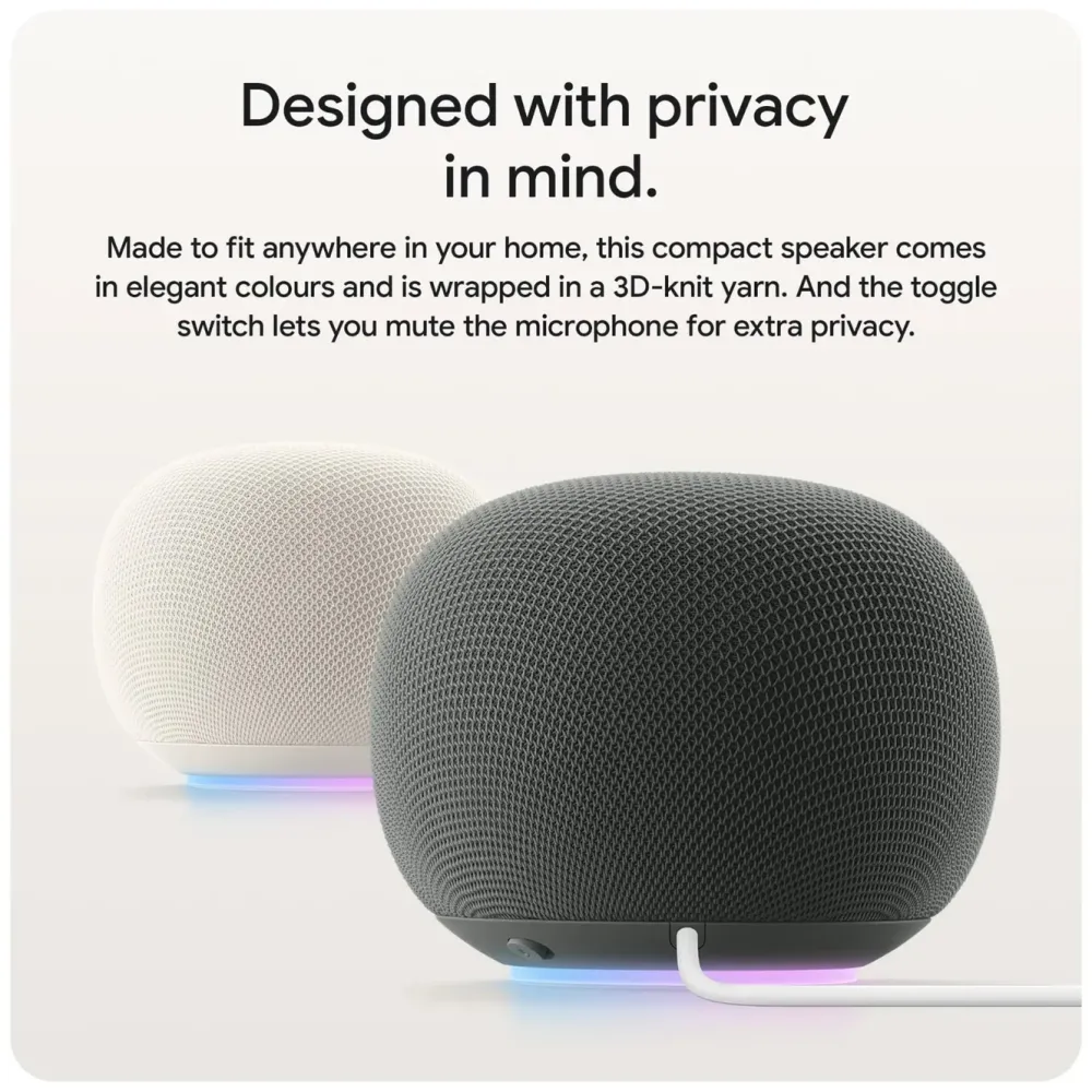 Google Høyttaler|Stemmeassistenter|Home Speaker smart høyttaler med Gemini