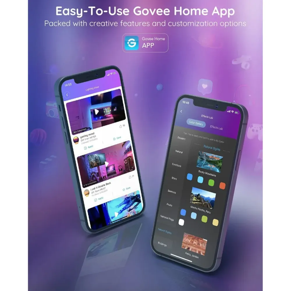 Govee Led-Lister|RGB Smart LED-list med wifi og Bluetooth 5 m