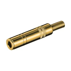 Kjell Lyd- & Videokabler|Kabler For Lyd|Gullbelagt 6,3 mm-kontakt, hunn, stereo