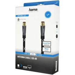 Hama Kabler Til Tv|Antennekabel med quad-skjerming 120 dB 3 m