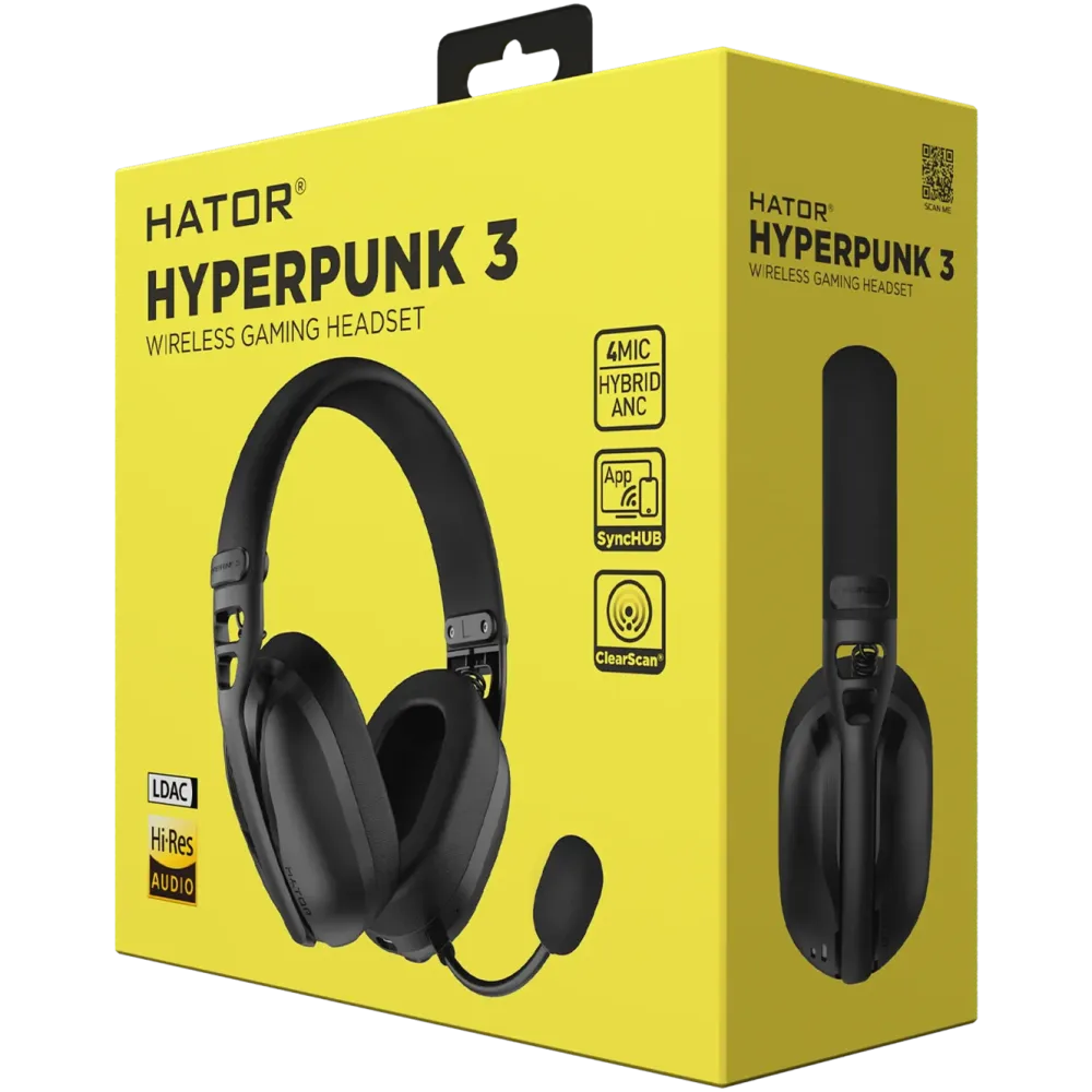 Hator Gaming Hodetelefoner|Hyperpunk 3 Wireless trådløst gamingheadset
