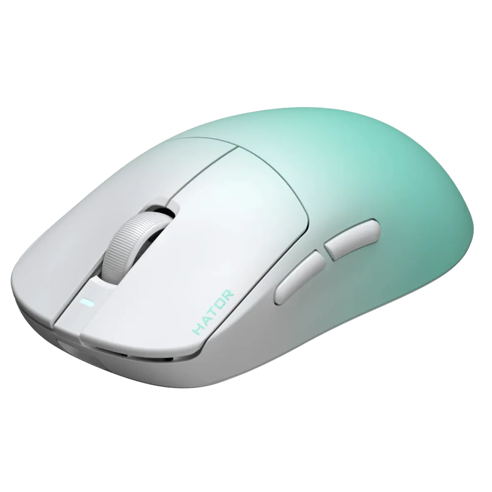 Hator Gaming Mus|Datamus|Quasar 3 Ultima 8K Wireless gamingmus Hvit/mint