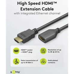 Kjell Hdmi|Kabler Og Adaptere|HDMI™-forlengelseskabel 4K/60 Hz 3 m