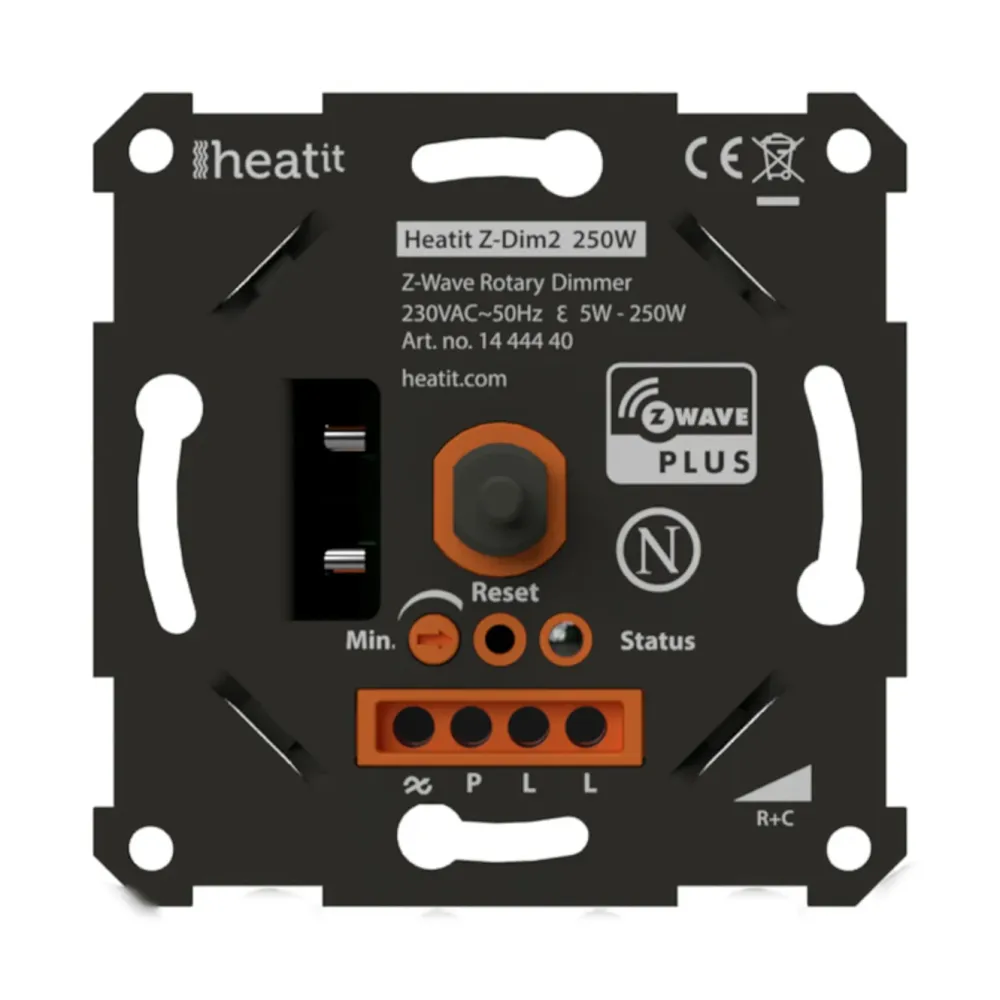 Heatit Fjernstrømbryter|Smarte Sensorer|Z-Dim 2 Z-Wave multidimmer 250 W