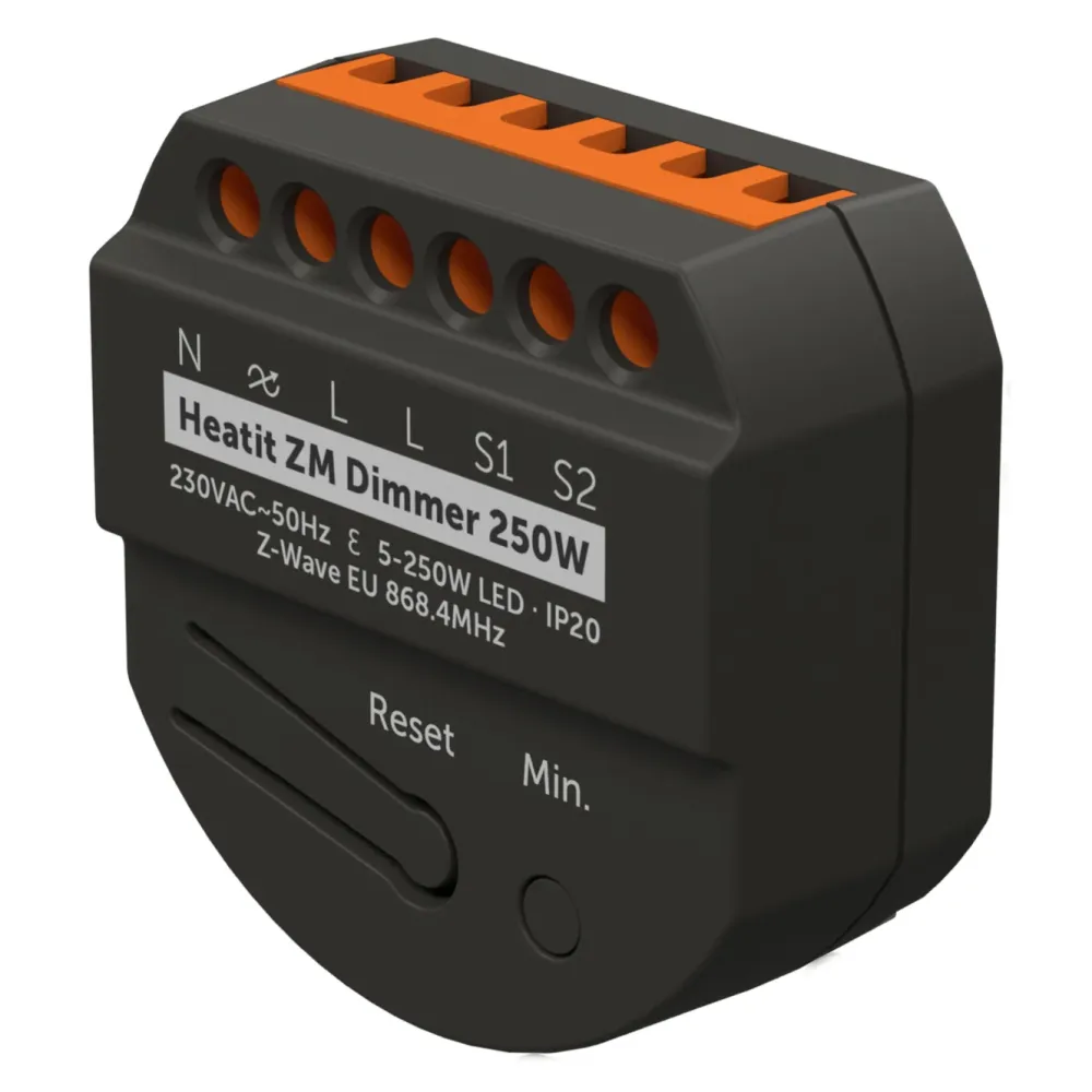 Heatit Fjernstrømbryter|ZM Z-wave Dimmer 250 W
