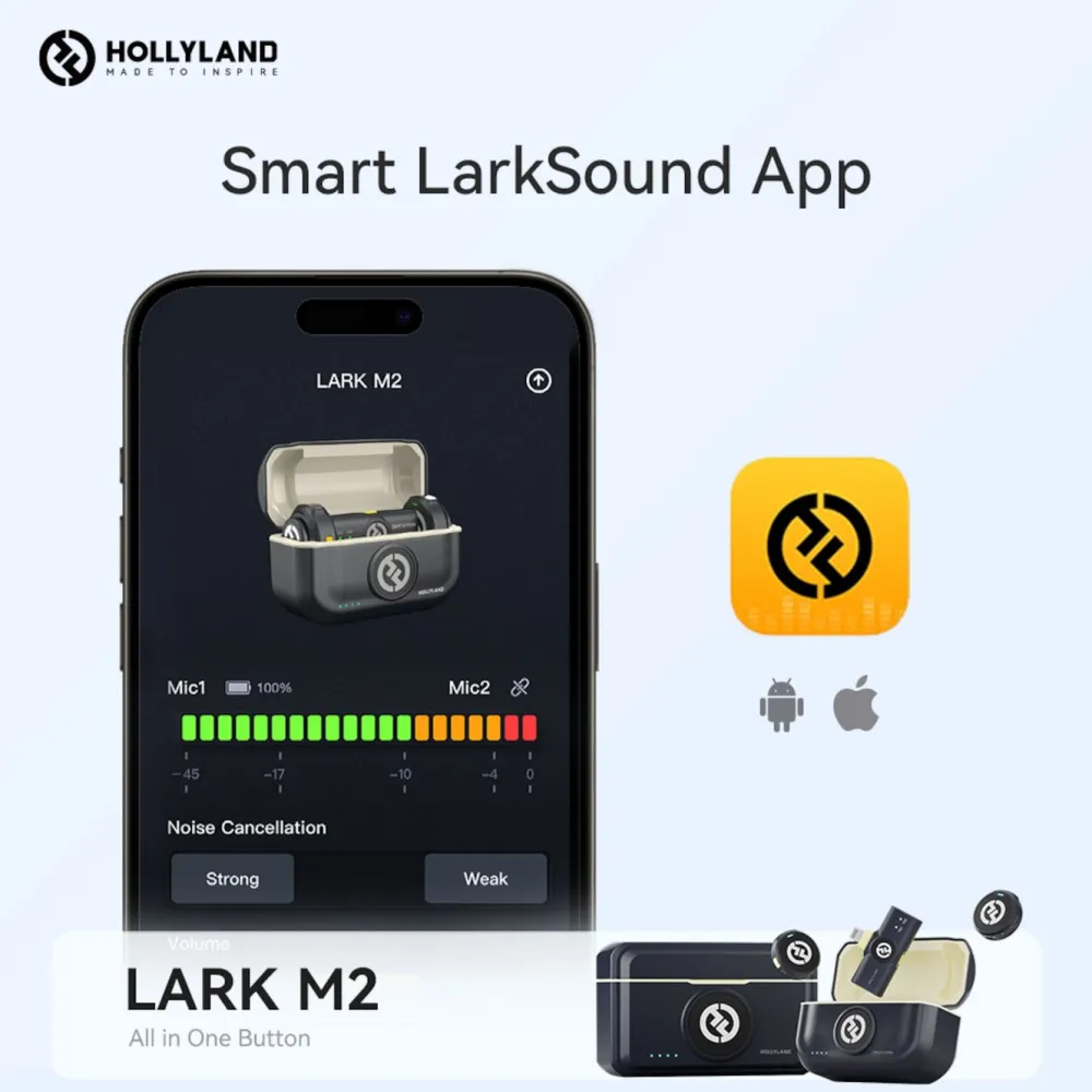 Hollyland Mikrofoner|Lark M2 Combo Trådløst mikrofonsystem