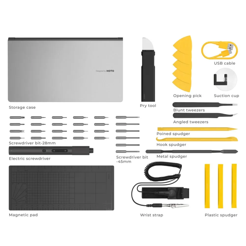 HOTO Verktøy|Precision Screwdriver Kit Pro elektrisk skrutrekkersett 48 deler
