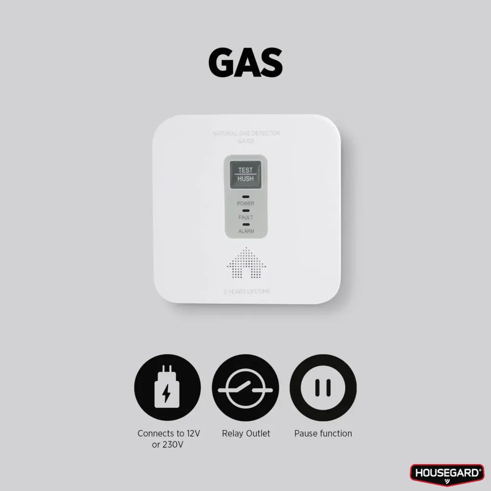 Housegard Brannvern|Gassvarsler for propan, naturgass og bygningsgass