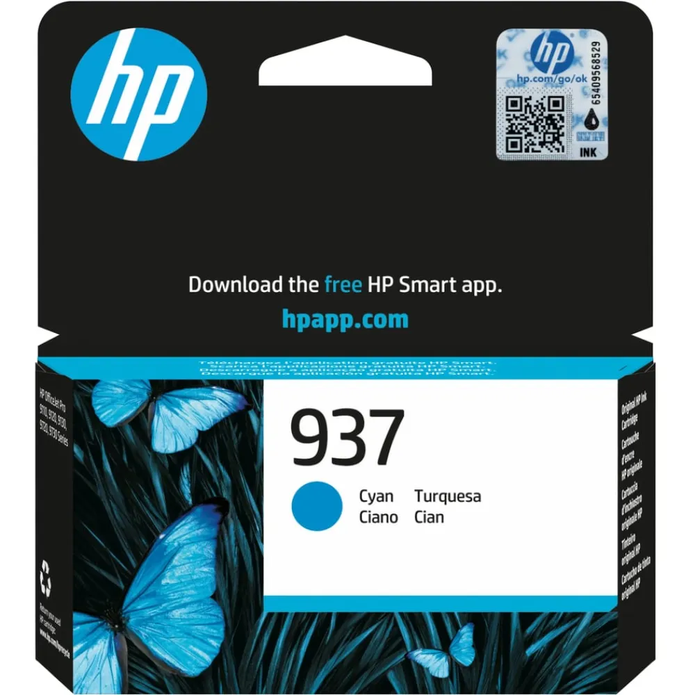 HP Skrivere Og Tilbehør|937 Blekkpatron - Cyan