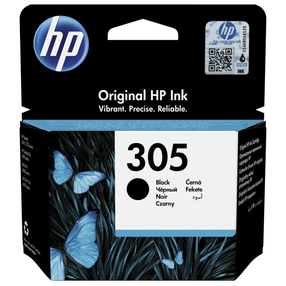 HP Skrivere Og Tilbehør|305 Blekkpatron - Svart