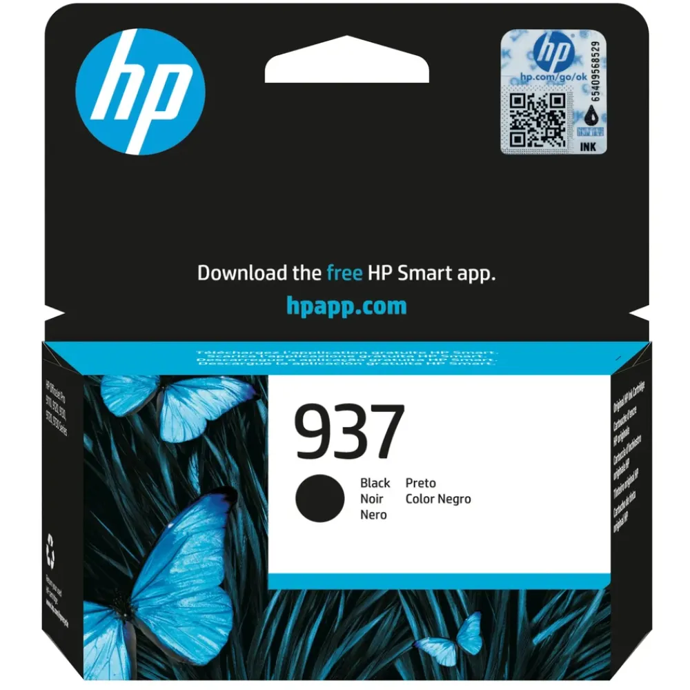 HP Skrivere Og Tilbehør|937 Blekkpatron - Svart