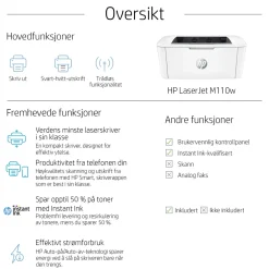 HP Kalkulator|Makuleringsmaskiner|LaserJet M110w Laserskriver