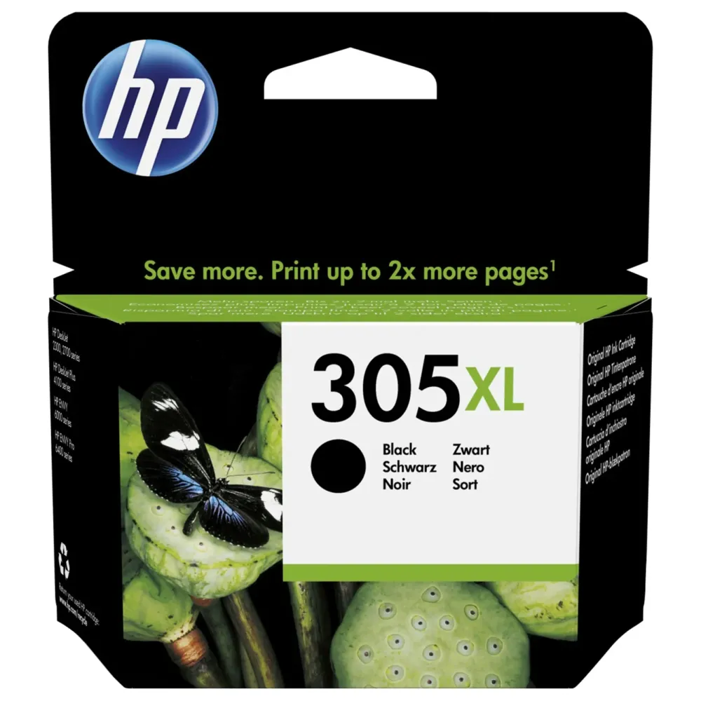 HP Skrivere Og Tilbehør|305XL Blekkpatron - Svart