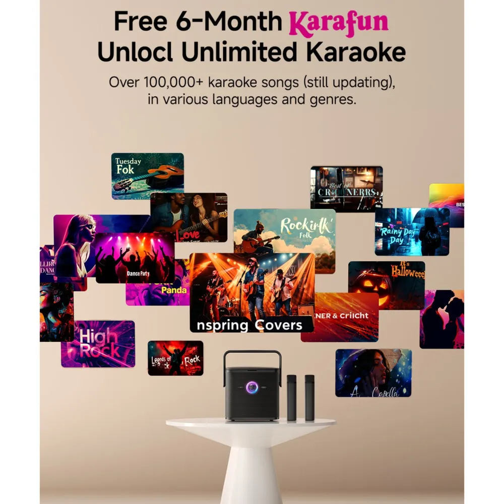 Ikarao Kalas & Fest|Discobelysning|Shell S3 Bærbar karaokemaskin med 7" HD-skjerm