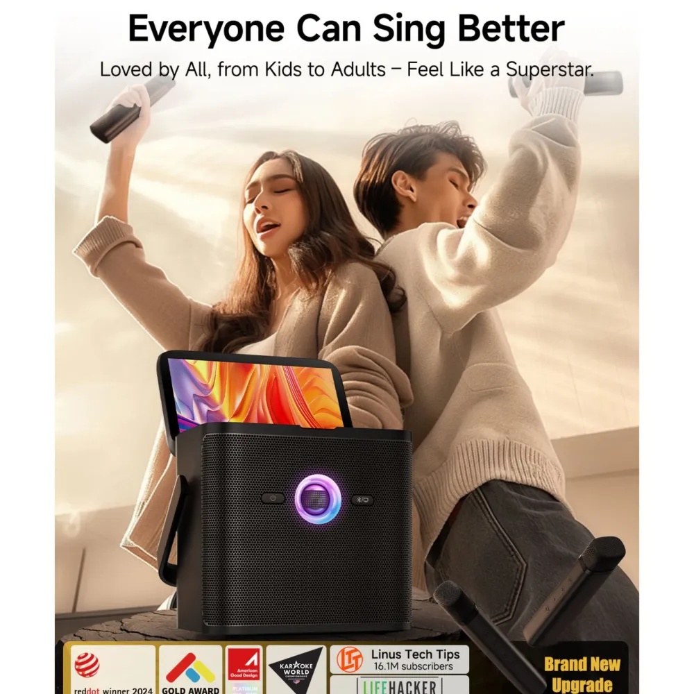 Ikarao Kalas & Fest|Discobelysning|Shell S3 Bærbar karaokemaskin med 7" HD-skjerm