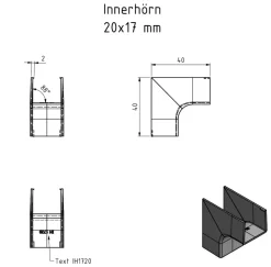 Kjell Kabelhåndtering|Elektrisk Installasjon|Innerhjørne for kabelkanal 20x17 mm