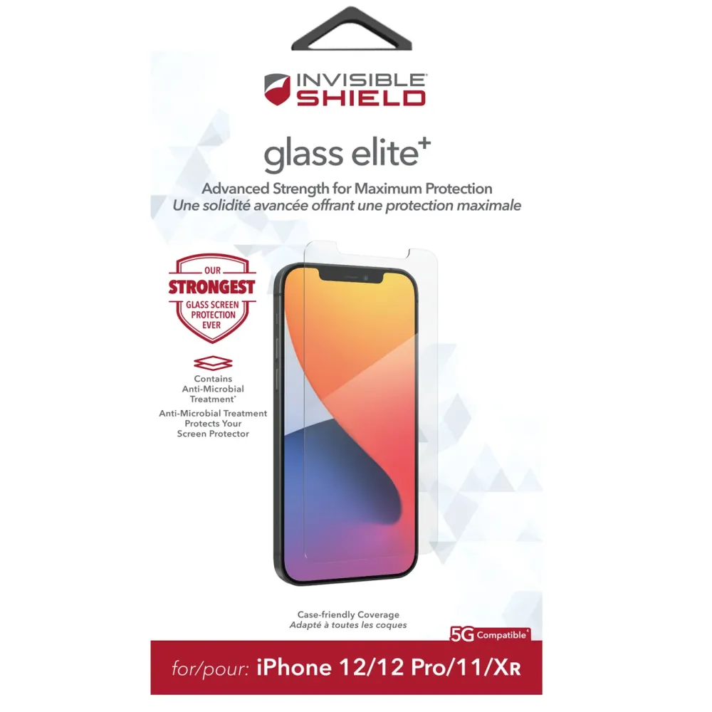 Invisible Shield Skjermbeskytter|Glass Elite + Skjermbeskytter for iPhone 12 og 12 Pro
