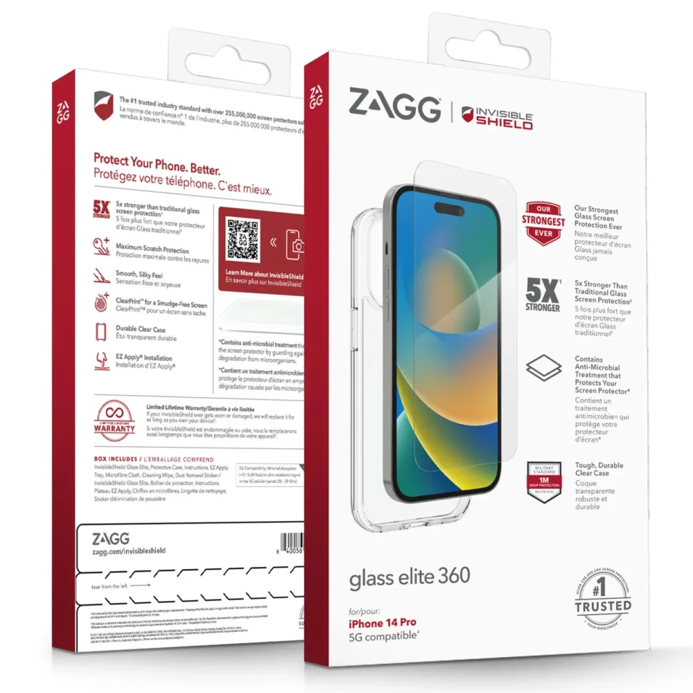 Invisible Shield Skjermbeskytter|Glass Elite 360 for iPhone 14 Pro