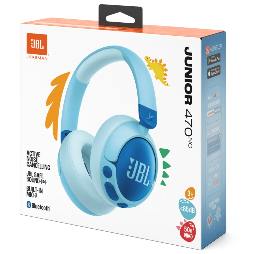 JBL Barn Og Baby|Dataheadset|JR470NC Trådløse hodetelefoner med volumbegrensning og ANC