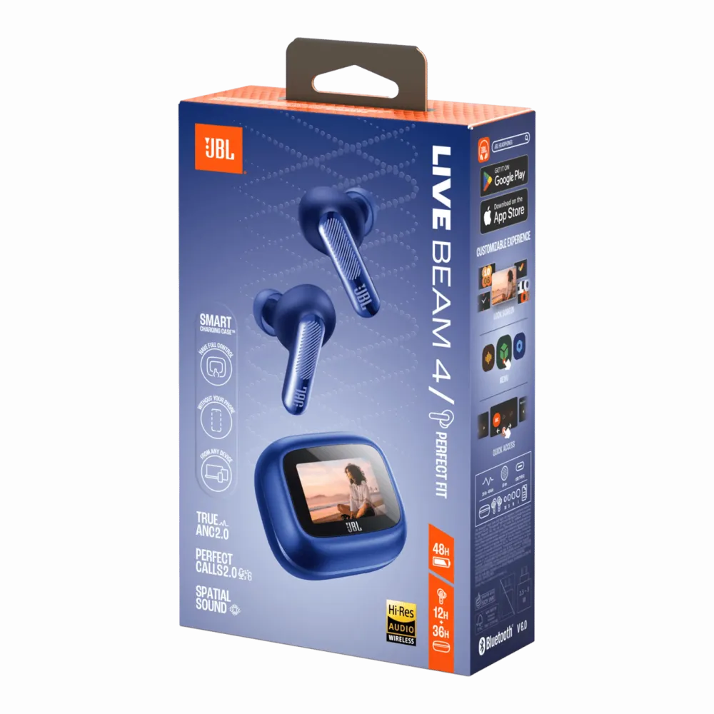 JBL Dataheadset|Hodetelefoner Og Hodesett|Live Beam 4 trådløse in-ear-hodetelefoner