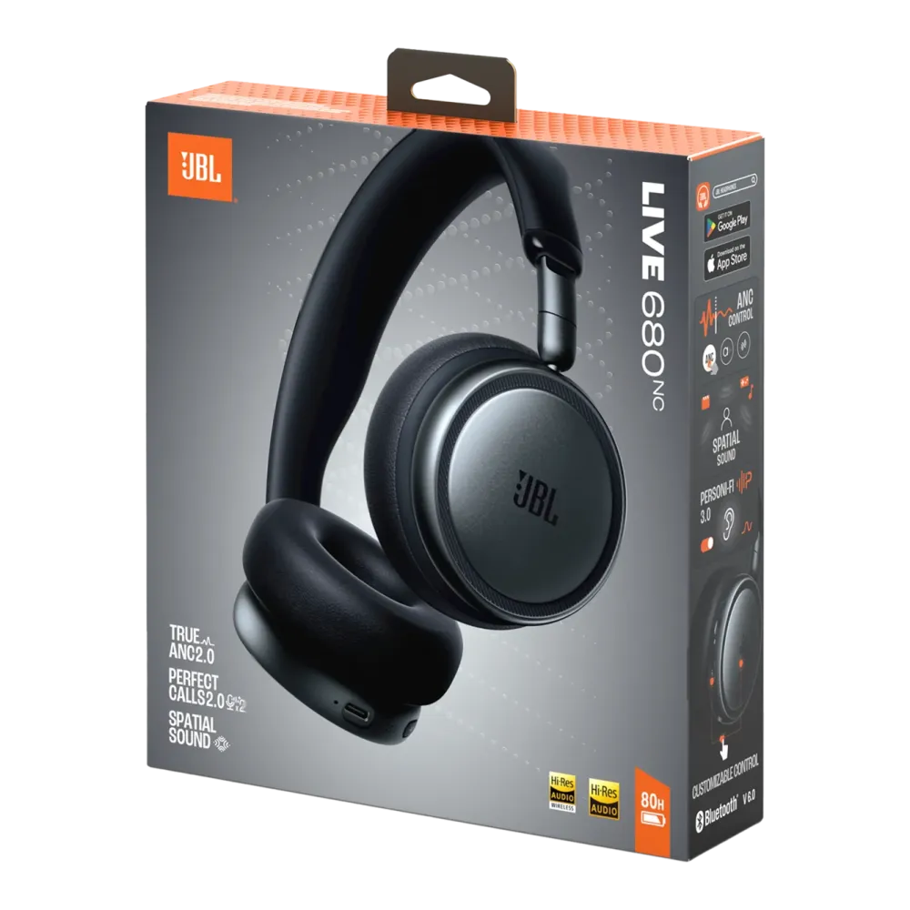 JBL Hodetelefoner Og Hodesett|Live 680NC trådløse on-ear-hodetelefoner