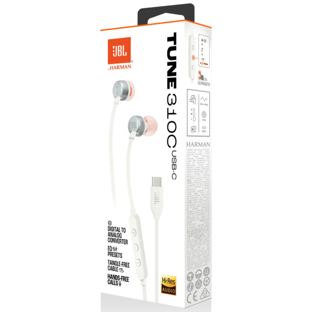 JBL Hodetelefoner Og Hodesett|Tune 310C Hodetelefoner med USB-C