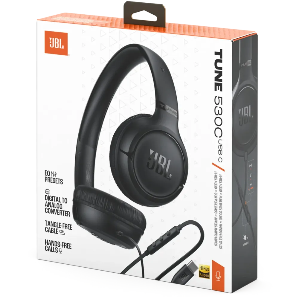 JBL Hodetelefoner Og Hodesett|Tune 530C USB-C on-ear-hodetelefoner Svart