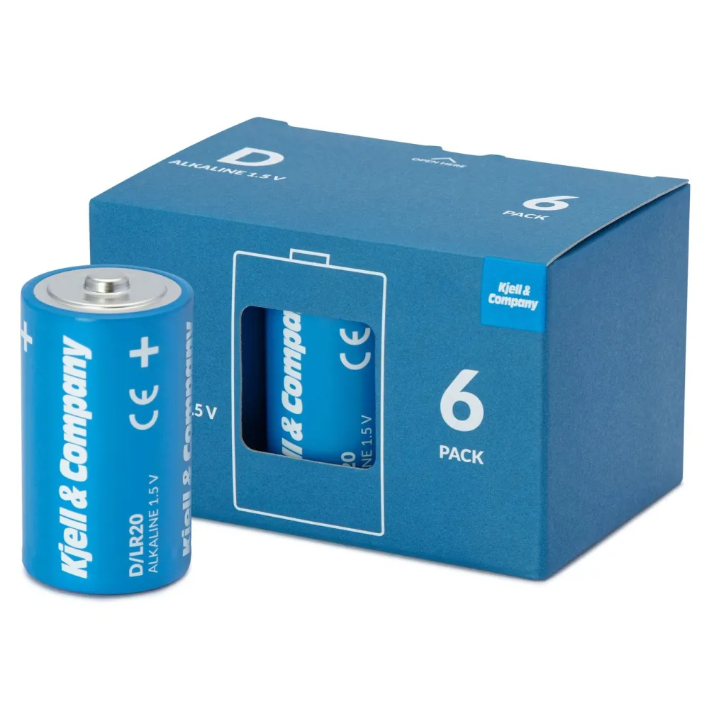 Kjell & Company Batterier|Batterier|D-batterier (LR20) 6-pk.