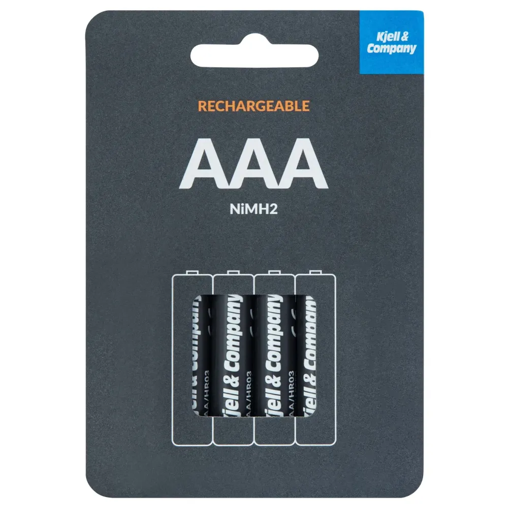 Kjell & Company Batterier|Batterier|Oppladbare AAA-batterier 950 mAh 4-pk.