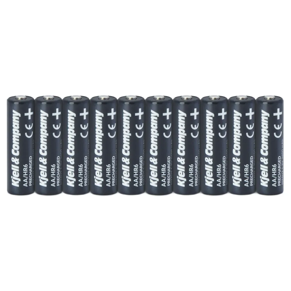Kjell & Company Batterier|Batterier|Oppladbare AA-batterier 2600 mAh 10-pk.