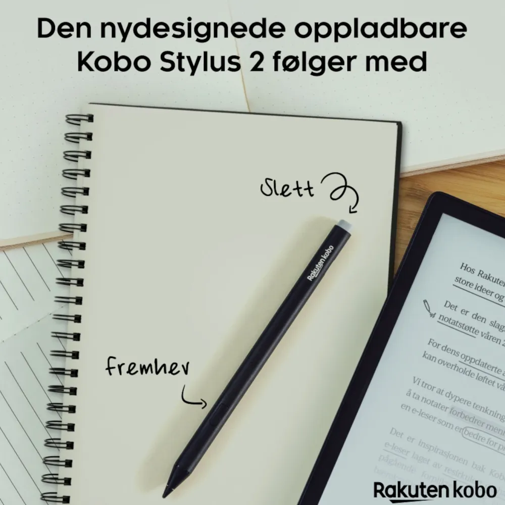 Kobo Lese & Nettbrett|Notebook Elipsa 2E med Stylus 2