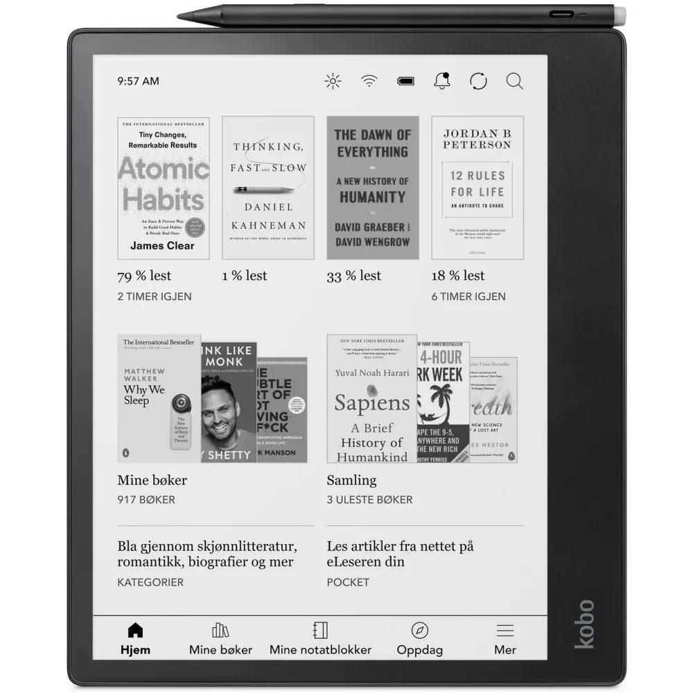 Kobo Lese & Nettbrett|Notebook Elipsa 2E med Stylus 2
