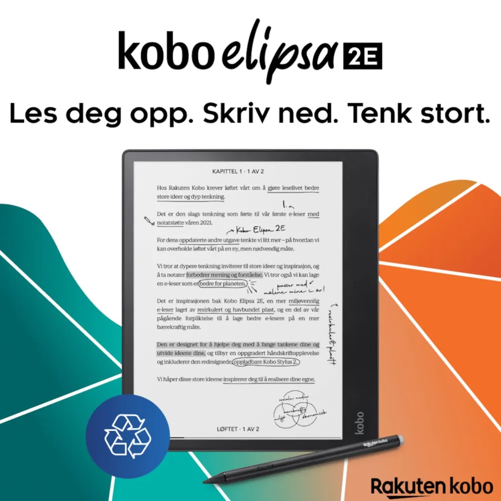 Kobo Lese & Nettbrett|Notebook Elipsa 2E med Stylus 2