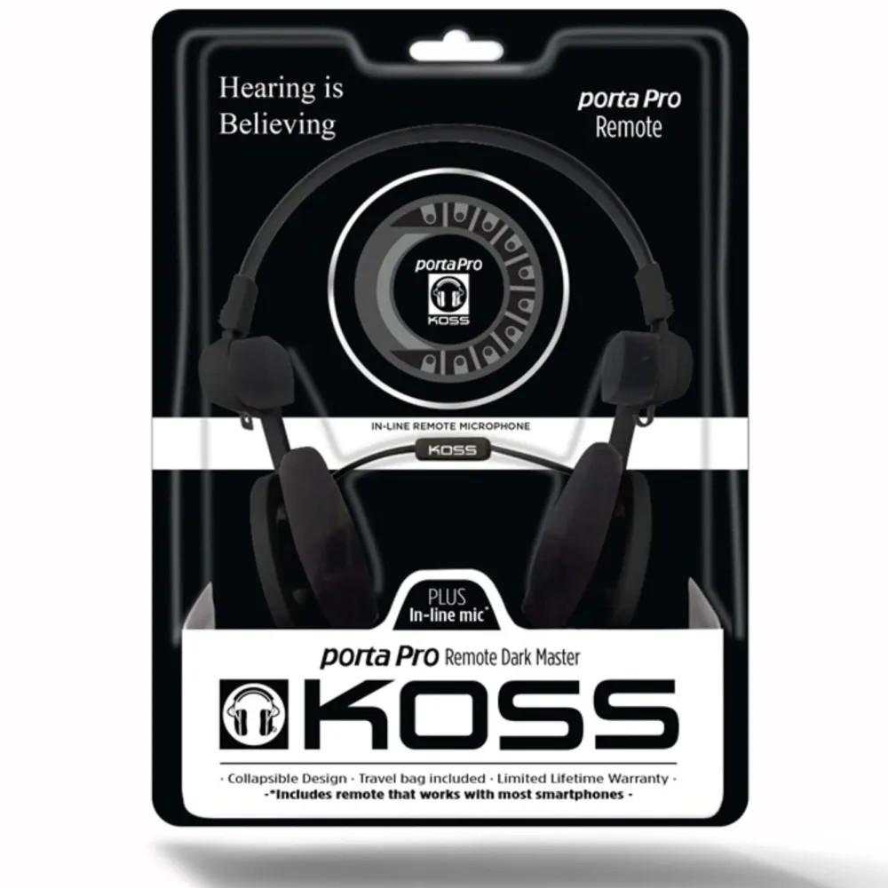 Koss Iphone-Tilbehør|Dataheadset|Porta Pro 3.0 On-ear-headset Svart