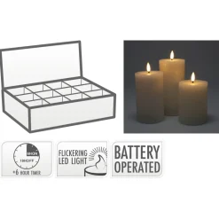 Kjell Julelys|Stemningsbelysning|Kubbelys LED 3-pk.