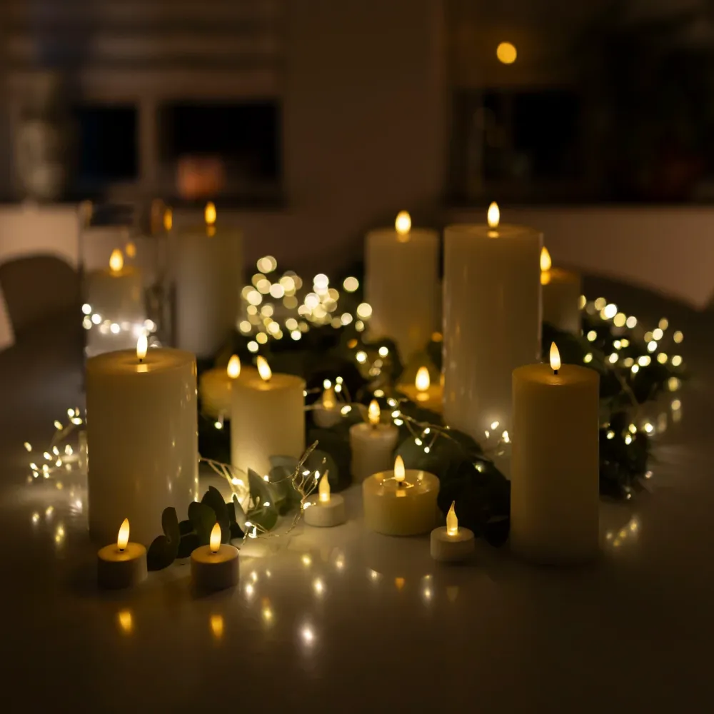 Kjell Julelys|Stemningsbelysning|Kubbelys LED 3-pk.
