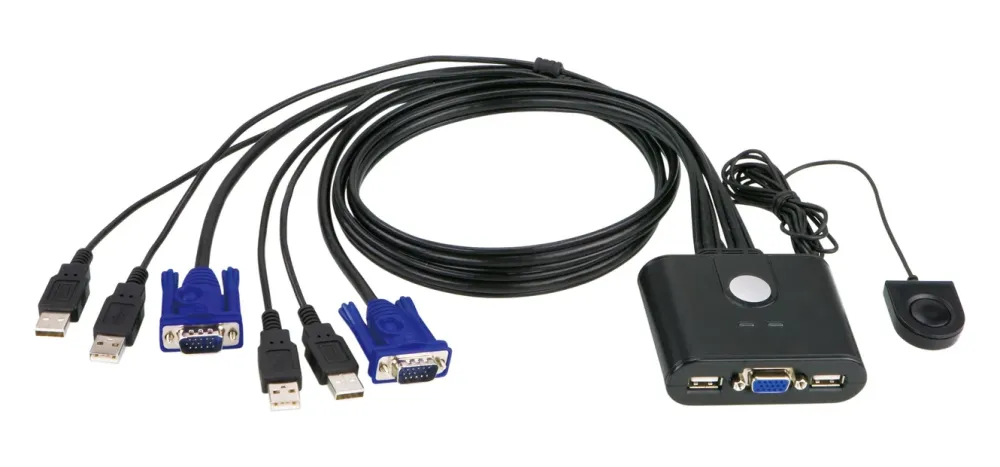 Kjell Datatilbehør|KVM-switch med VGA og USB