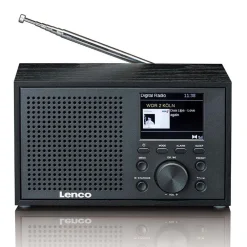 Lenco Musikkspiller Og Radio|DAR-017BK DAB+ FM-radio med Bluetooth