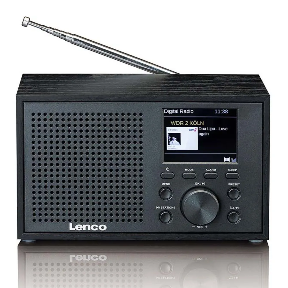 Lenco Musikkspiller Og Radio|DAR-017BK DAB+ FM-radio med Bluetooth