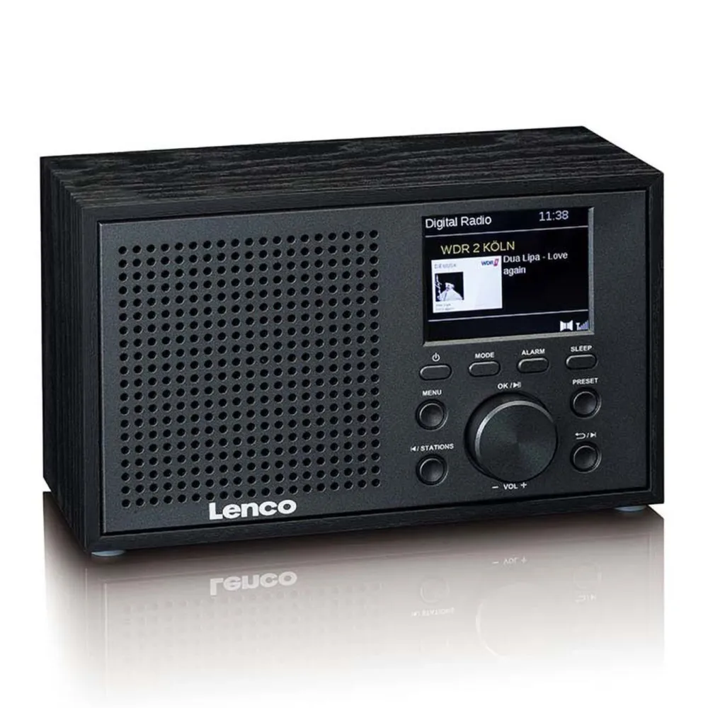 Lenco Musikkspiller Og Radio|DAR-017BK DAB+ FM-radio med Bluetooth