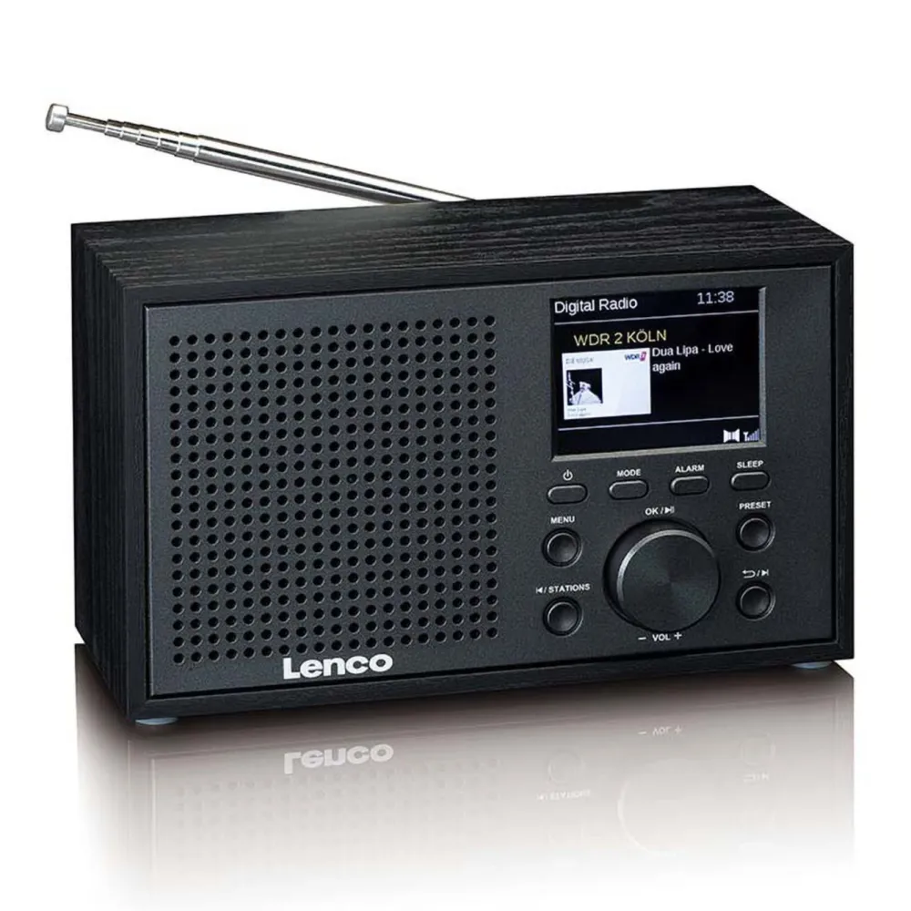 Lenco Musikkspiller Og Radio|DAR-017BK DAB+ FM-radio med Bluetooth
