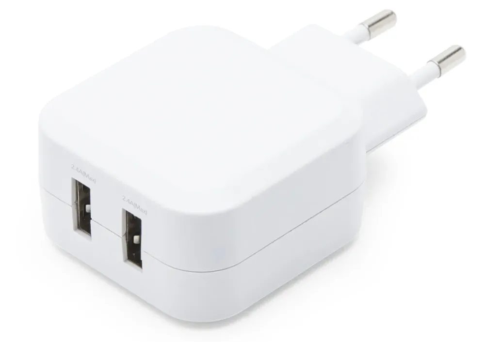 Linocell Mobiltelefonladere|4,8 A USB-lader med to porter