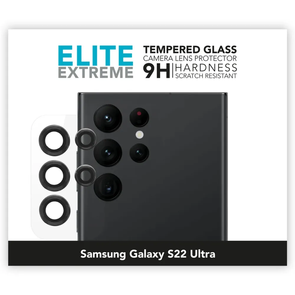 Linocell Mobildeksler & Etui|Elite Extreme Beskyttelse for kameralinsen på Galaxy S22 Ultra
