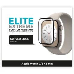 Linocell Smartklokker Og Ringer|Elite Extreme Curved Skjermbeskytter for Apple Watch Series 7, 8 og 9 45 mm